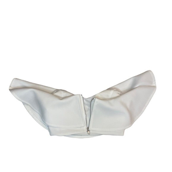 White Ruffle Bandeau Top - Picture 3 of 9
